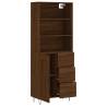 Stylish Highboard Brown Oak - 69.5x34x180 cm | Hipomarket