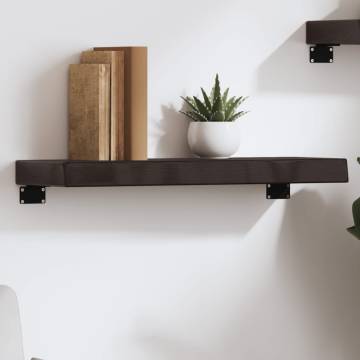 Wall Shelf Dark Brown 60x20x6 cm - Solid Oak Wood Storage