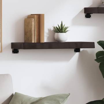 Wall Shelf Dark Brown 60x20x6 cm - Solid Oak Wood Storage