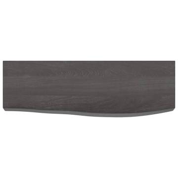 Wall Shelf Dark Brown 60x20x6 cm - Solid Oak Wood Storage