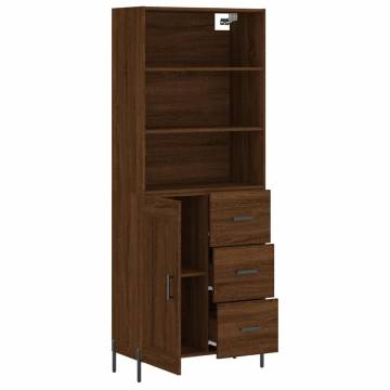 Stylish Brown Oak Highboard - 69.5x34x180 cm | Hipomarket