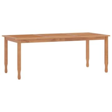 Garden Dining Table 200x90 cm - Solid Teak Wood for Outdoor Use