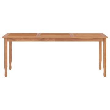 Garden Dining Table 200x90 cm - Solid Teak Wood for Outdoor Use