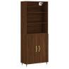 Elegant Highboard Brown Oak - 69.5x34x180 cm Engineered Wood