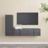 3 Piece TV Cabinet Set High Gloss Grey Engineered Wood Colour high gloss grey Quantity in Package 3 Width 60 cm 