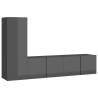 3 Piece High Gloss Grey TV Cabinet Set | HipoMarket