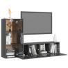 3 Piece High Gloss Grey TV Cabinet Set | HipoMarket