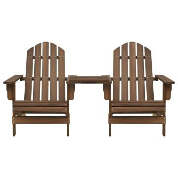 Comfortable Garden Adirondack Chair - Solid Fir Wood Brown