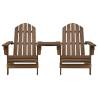 Comfortable Garden Adirondack Chair - Solid Fir Wood Brown