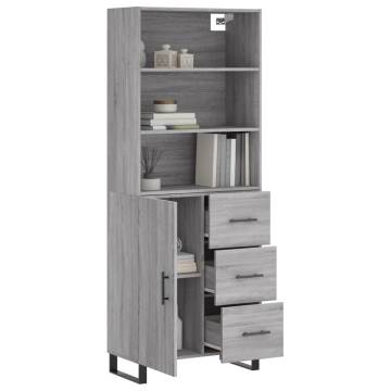 Stylish Highboard Grey Sonoma - Engineered Wood Storage