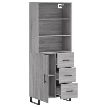 Stylish Highboard Grey Sonoma - Engineered Wood Storage