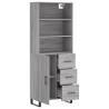 Stylish Highboard Grey Sonoma - Engineered Wood Storage