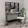 Desk with Shelf High Gloss Black 110x45x157 cm Engineered Wood Colour high gloss black 