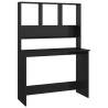 High Gloss Black Desk with Shelf - 110x45x157 cm