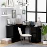 Corner Desk High Gloss Black 145x100x76 cm Engineered Wood Colour high gloss black 