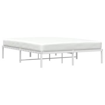 Elegant White Metal Bed Frame 160x200 cm | HipoMarket