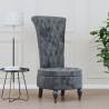 High Back Chair Dark Grey Velvet Button Design Colour dark grey Quantity in Package 1 