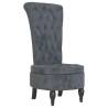 High Back Chair - Dark Grey Velvet Button Design | Hipo Market