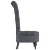 High Back Chair - Dark Grey Velvet Button Design | Hipo Market