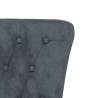 High Back Chair - Dark Grey Velvet Button Design | Hipo Market