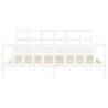 White Super King Size Solid Wood Bed Frame with Headboard