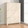 Wardrobe HAMAR Honey Brown - Solid Pine Wood Furniture