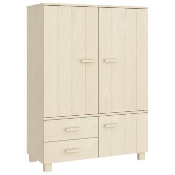 Wardrobe HAMAR Honey Brown - Solid Pine Wood Furniture