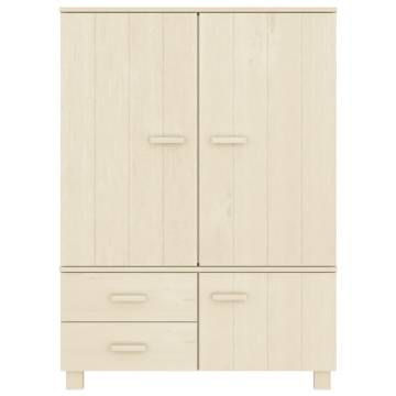 Wardrobe HAMAR Honey Brown - Solid Pine Wood Furniture