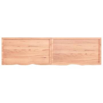 Light Brown Solid Wood Bathroom Countertop - 220x60 cm