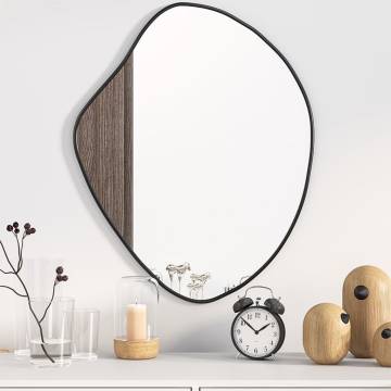 Stylish Black Wall Mirror 60x50 cm - Minimalistic Home Decor