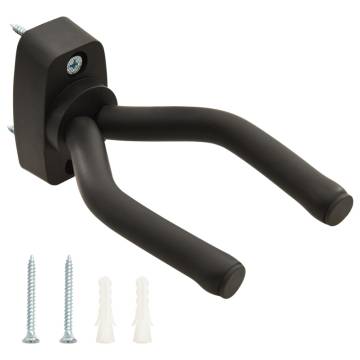 Guitar Wall Hangers 6 pcs - Durable Black Steel Holders