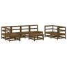 8 Piece Garden Lounge Set - Honey Brown Solid Pine Wood