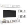 6 Piece White Engineered Wood TV Cabinet Set | HipoMarket