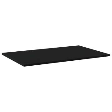 Black Bookshelf Boards - 4 pcs Engineered Wood - 80x50 cm