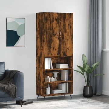 Stylish Highboard in Smoked Oak | 69.5x34x180 cm | Hipo Market