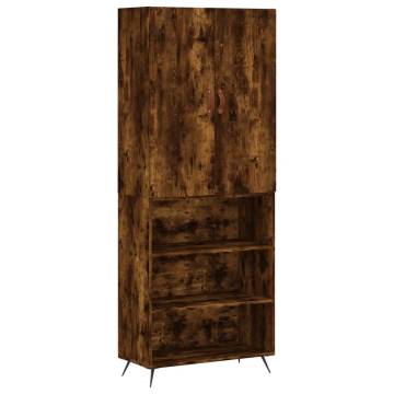 Stylish Highboard in Smoked Oak | 69.5x34x180 cm | Hipo Market