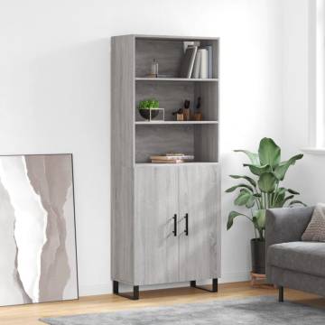 Highboard Grey Sonoma - Stylish Engineered Wood Storage Unit