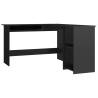 L-Shaped Corner Desk High Gloss Black - Modern Office Furniture