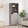 Highboard Grey Sonoma 69.5x34x180 cm Engineered Wood Colour grey sonoma Quantity in Package 1 Model 2 wood doors 