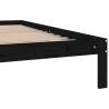 Black Solid Wood Pine Bed Frame 200x200 cm | HipoMarket