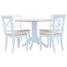 5 Piece Dining Set - Solid Rubber Wood in White & Brown