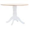 5 Piece Dining Set - Solid Rubber Wood in White & Brown