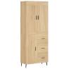 Stylish Highboard in Sonoma Oak - 69.5x34x180 cm