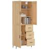 Stylish Highboard in Sonoma Oak - 69.5x34x180 cm