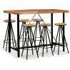 Bar Set 7 Pieces Solid Acacia and Reclaimed Wood Number of 6 