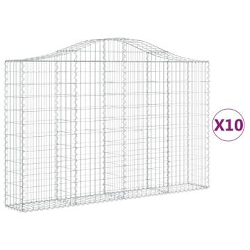 Arched Gabion Baskets - 10 pcs Galvanised Iron | Hipo Market