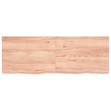 Light Brown Solid Wood Bathroom Countertop - 140x50cm