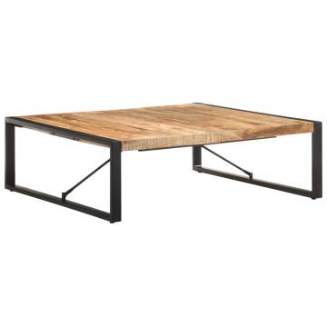 Industrial Coffee Table 120x120 cm - Unique Rough Mango Wood