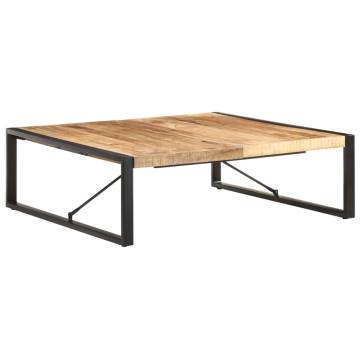 Industrial Coffee Table 120x120 cm - Unique Rough Mango Wood