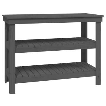 Grey Work Bench 110.5x50x80 cm - Solid Pine Wood